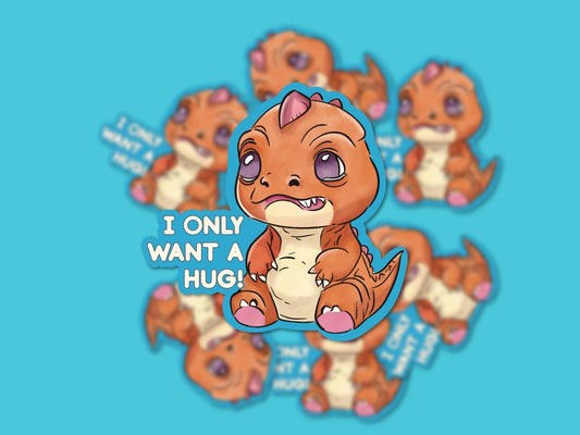 I Only Want a Hug Sticker - Stickers - UpperRoomPrints