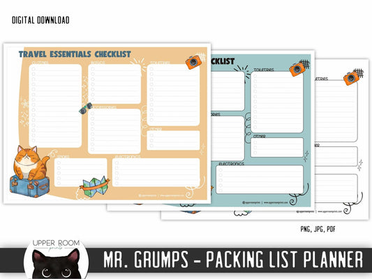 Mr. Grumps - Packing List Planner Printable - DIY - UpperRoomPrints