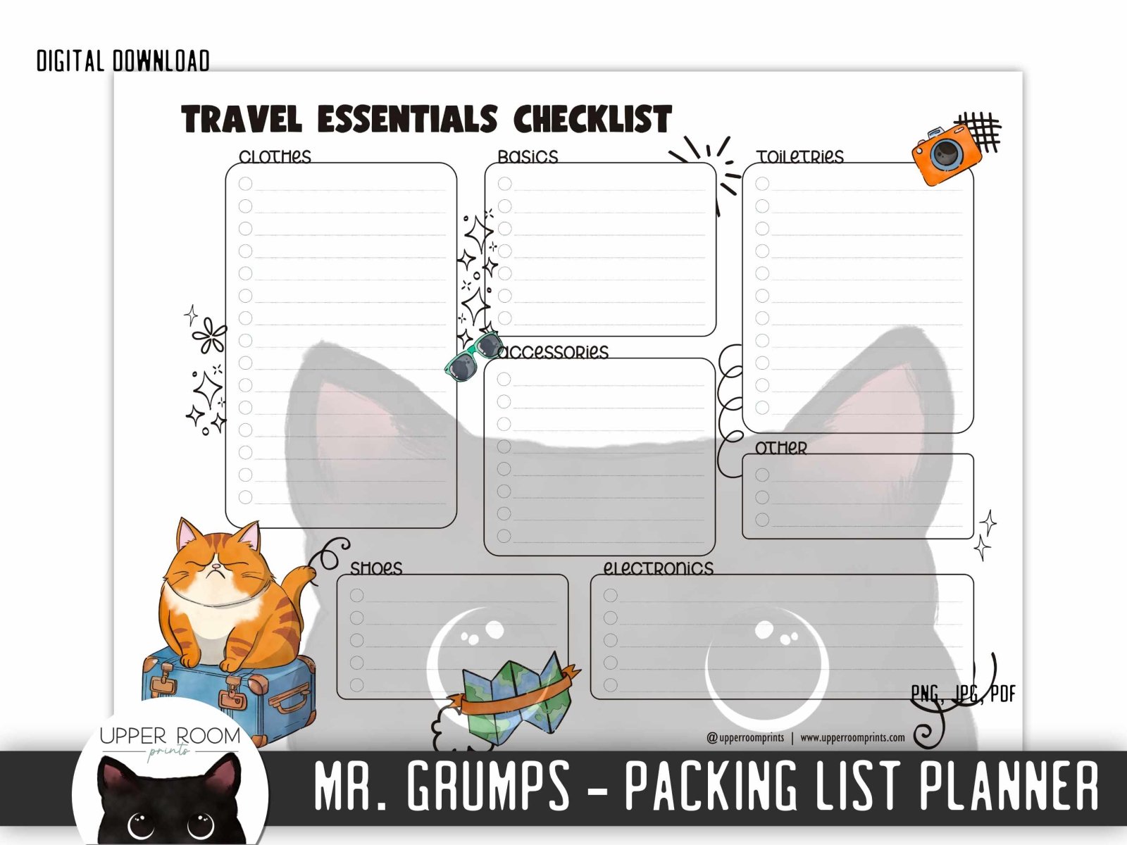 Mr. Grumps - Packing List Planner Printable - DIY - UpperRoomPrints