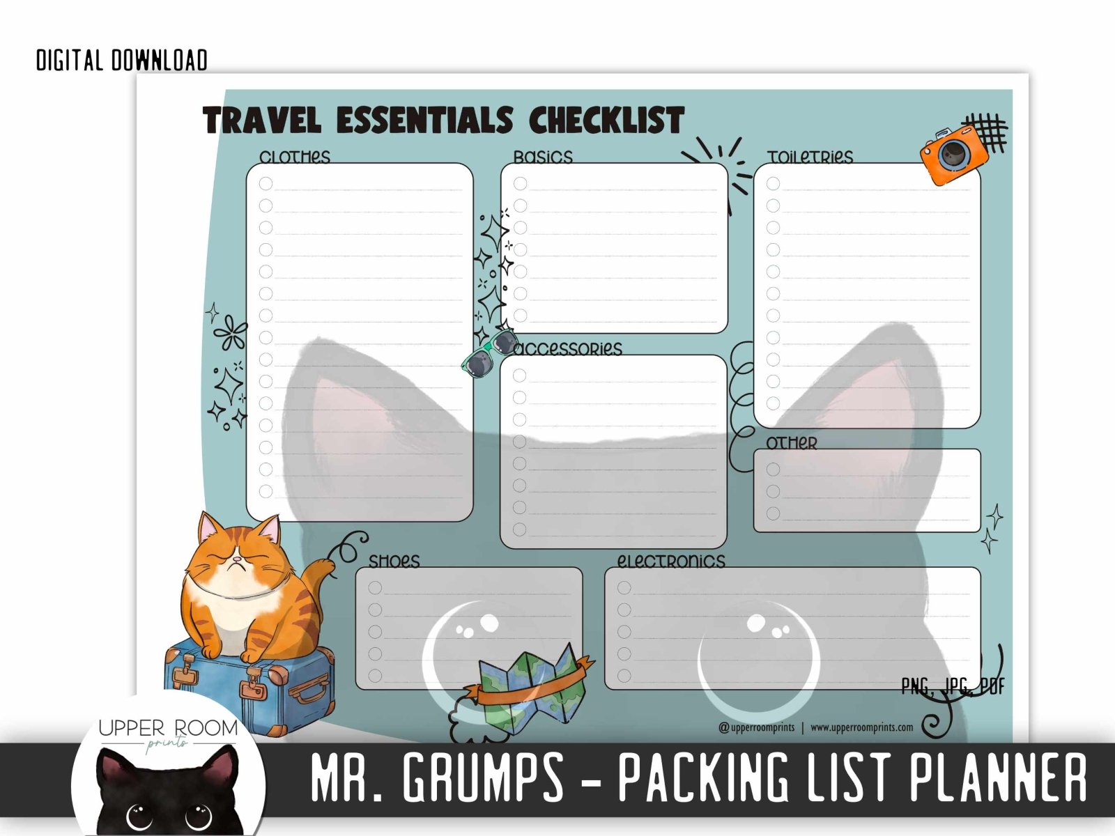 Mr. Grumps - Packing List Planner Printable - DIY - UpperRoomPrints