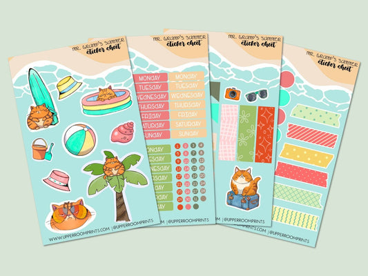 Mr Grumps Summer Mini Sticker Sheets - Stickers - UpperRoomPrints