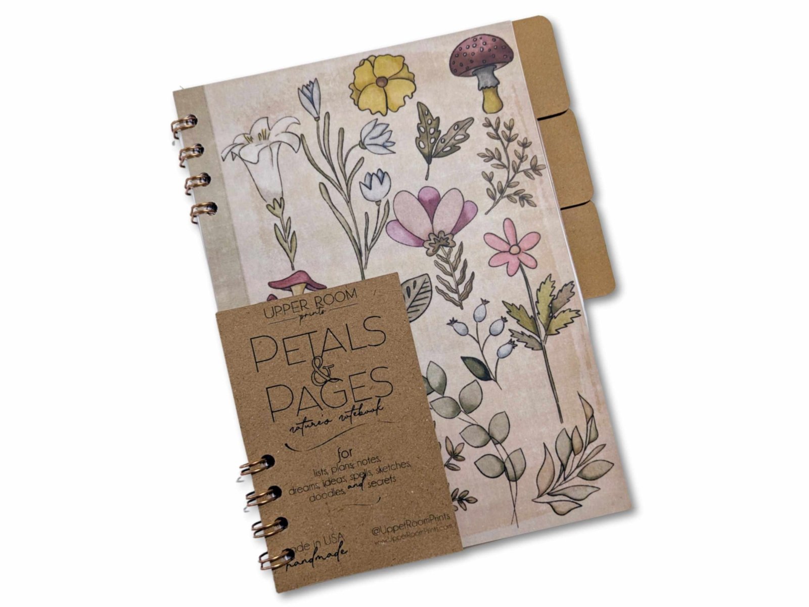 Petals & Pages: Nature’s Notebook | Botanical A5 Journal | Cottagecore Writing & Sketchbook - Notebook - UpperRoomPrints
