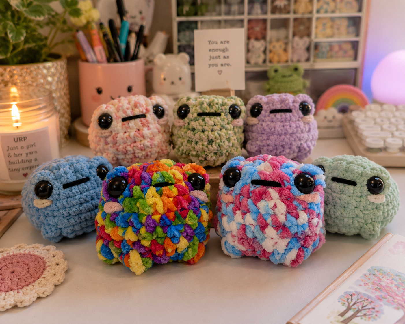 Handmade Pride Crochet Frog Plushie | Pride Ribbit Pals (Amigurumi Frog)
