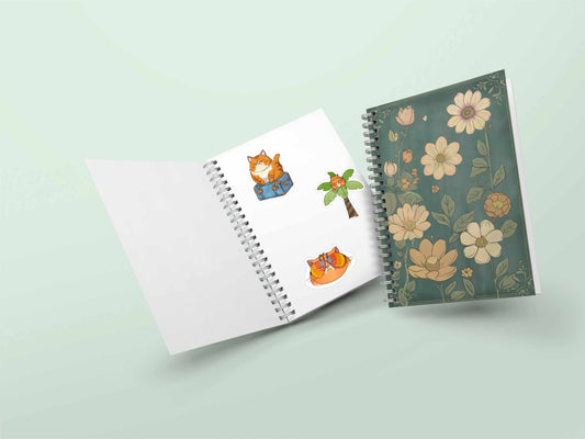 Secret Garden 50 page sticker storage album open showing interior pages for organizing sticker collection, 8.5x6 inches