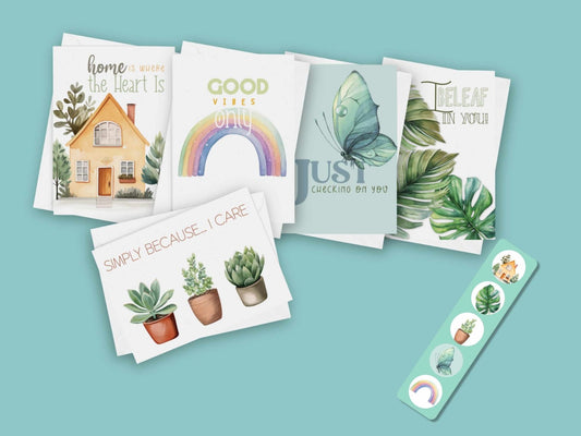 Watercolor Just Because Card Bundle - Greeting Cards - UpperRoomPrints