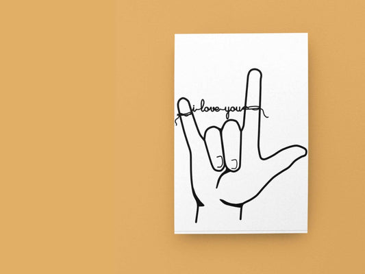 ASL I LOVE U Card - Greeting Cards - UpperRoomPrints