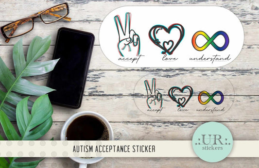 Autism Acceptance Trio Sticker - Stickers - UpperRoomPrints