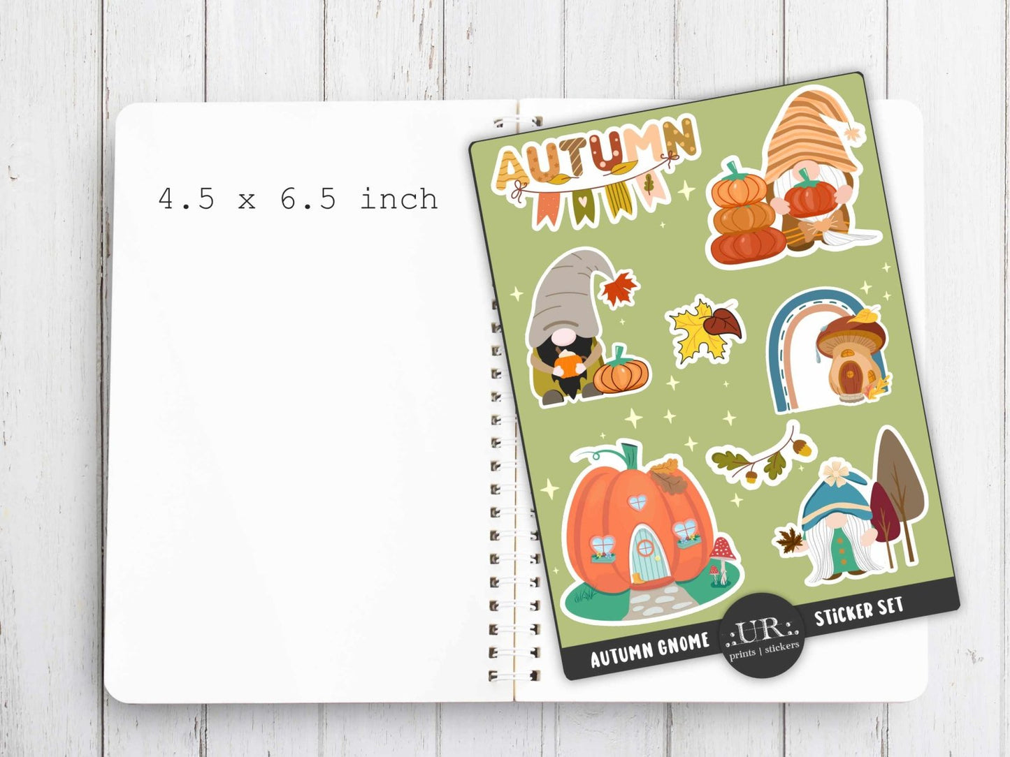 Autumn Gnome Sticker Sheet - Stickers - UpperRoomPrints