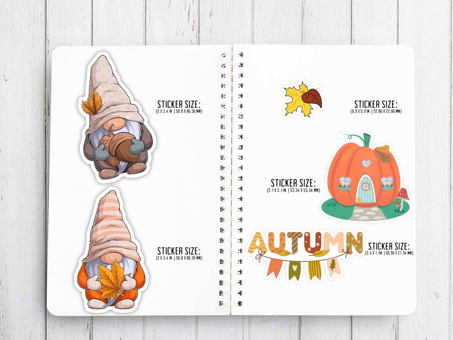 Autumn Gnome Sticker Sheet - Stickers - UpperRoomPrints