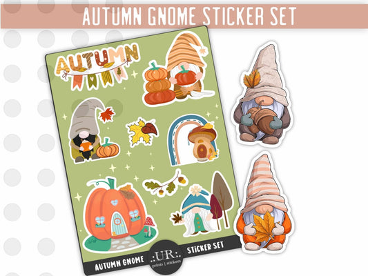 Autumn Gnome Sticker Sheet - Stickers - UpperRoomPrints