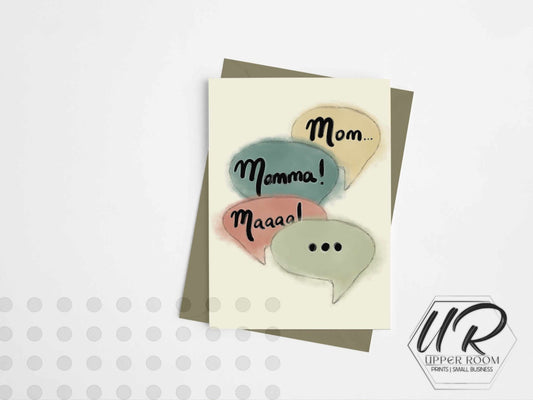 Chat Bubble Mother's Day Greeting Card - Greeting Cards - UpperRoomPrints