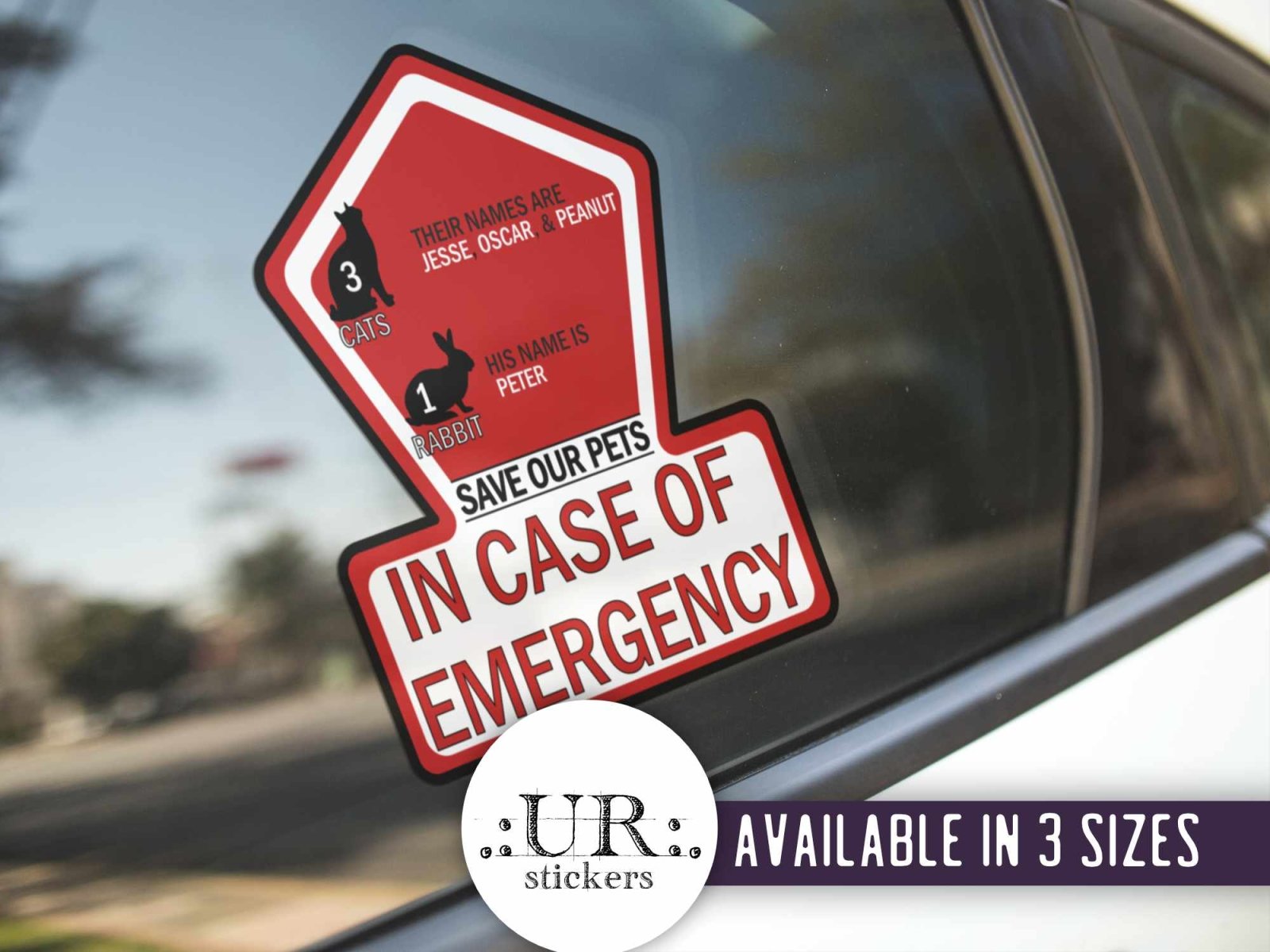 Customized Pet Emergency Sticker with Names - Stickers - UpperRoomPrints