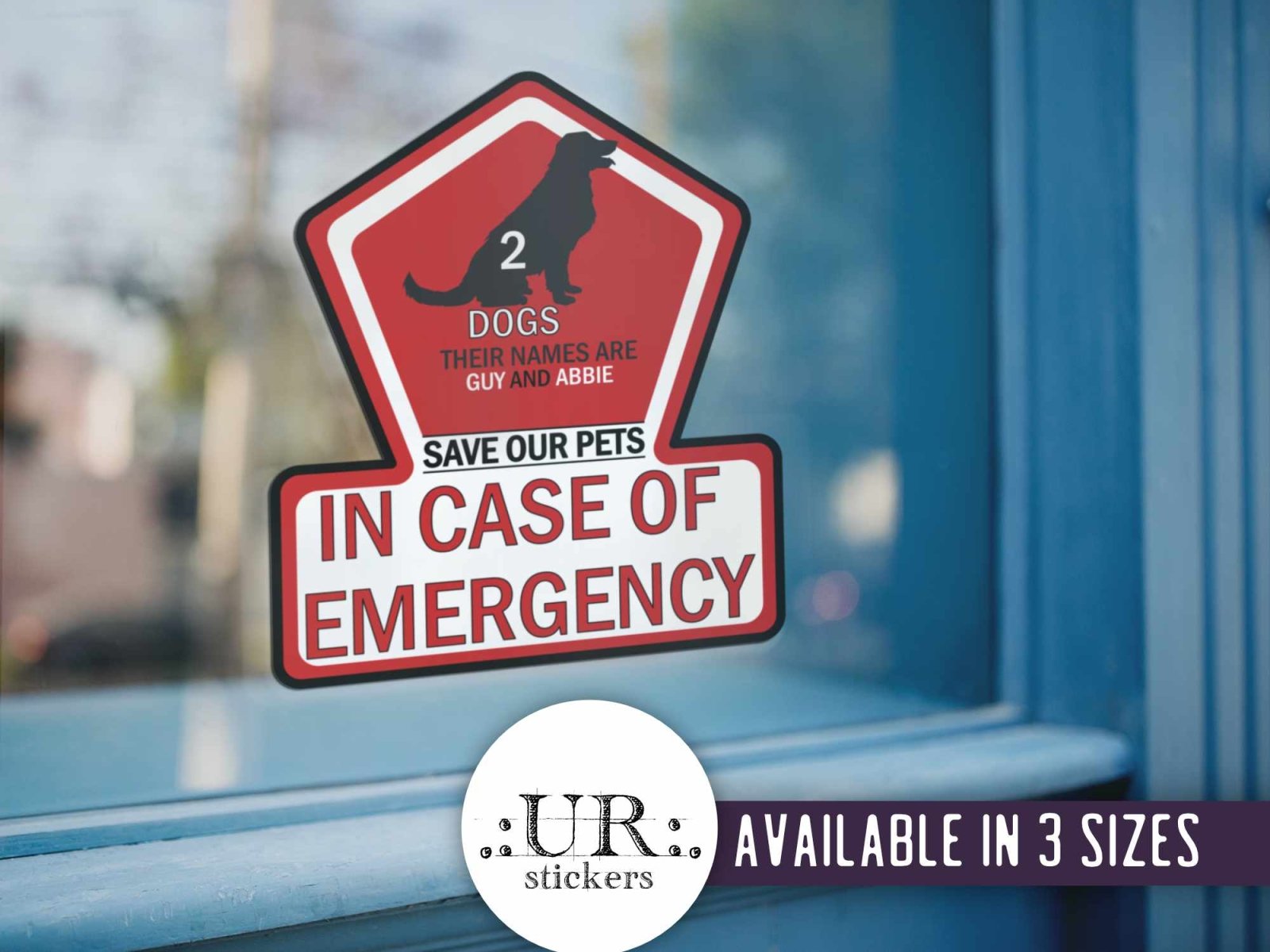 Customized Pet Emergency Sticker with Names - Stickers - UpperRoomPrints