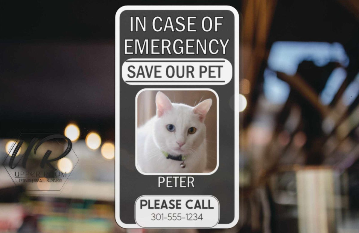Emergency Animal Sticker Customized Pet Emergency Sticker with Pictures & Names – UpperRoomPrints
