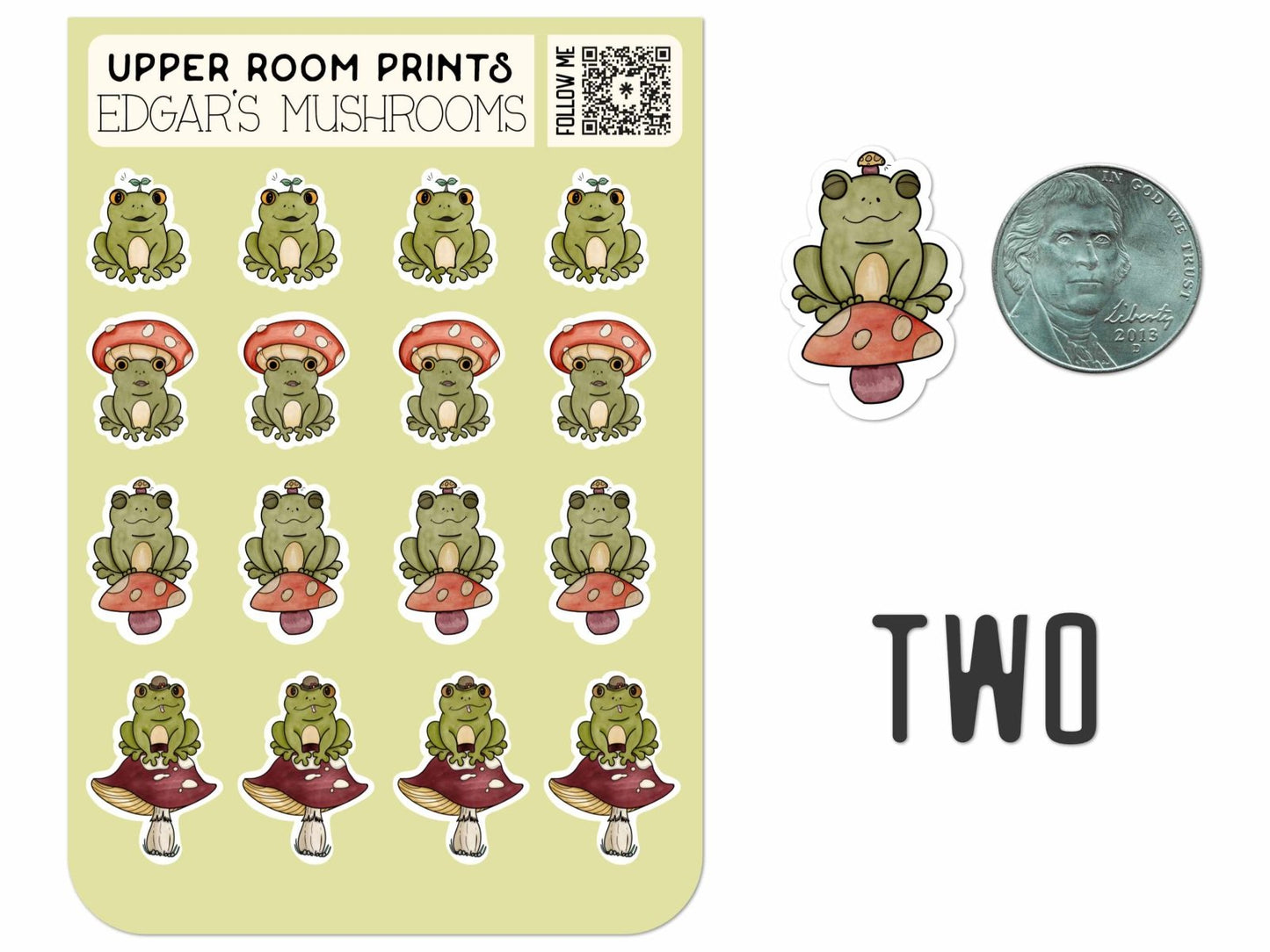 Edgar's Mushrooms Sticker Sheet - Stickers - UpperRoomPrints