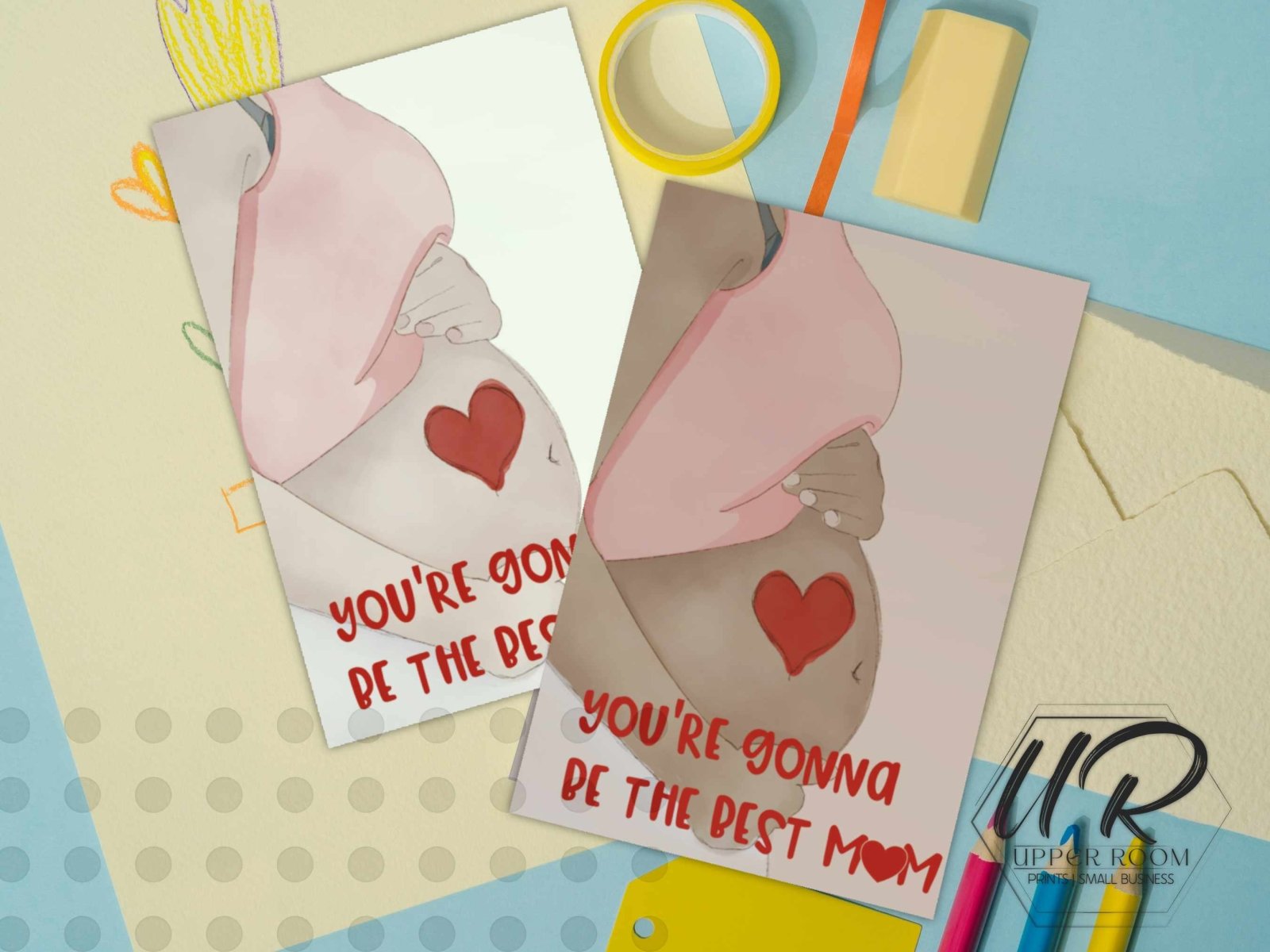 Expectant Mom - Mother's Day Card - Greeting Cards - UpperRoomPrints