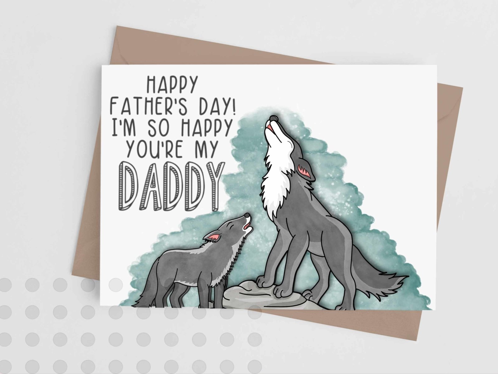 Father Wolf Father's Day Card - Greeting Cards - UpperRoomPrints