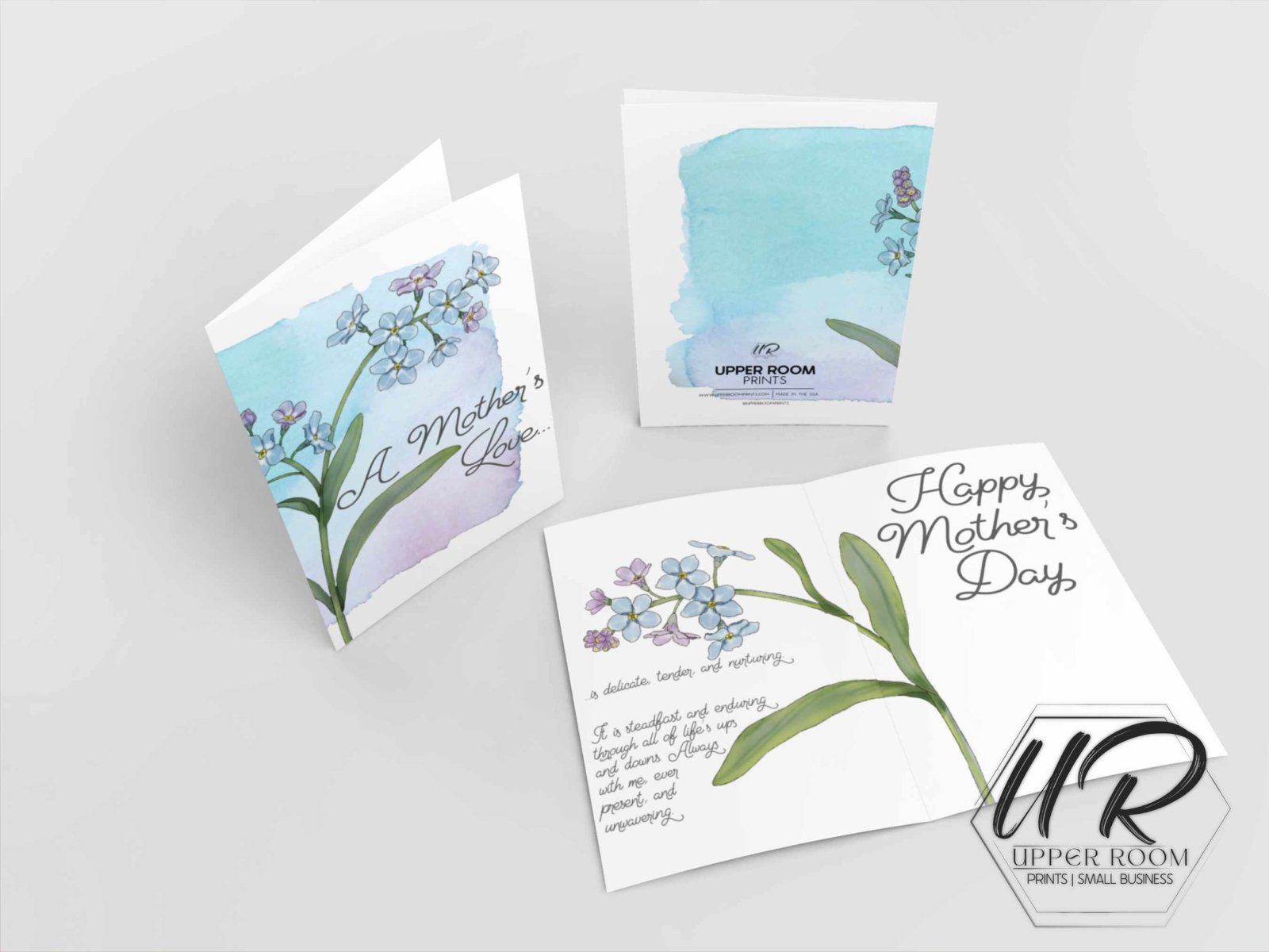 Forget-Me-Not Mother's Day - Greeting Cards - UpperRoomPrints