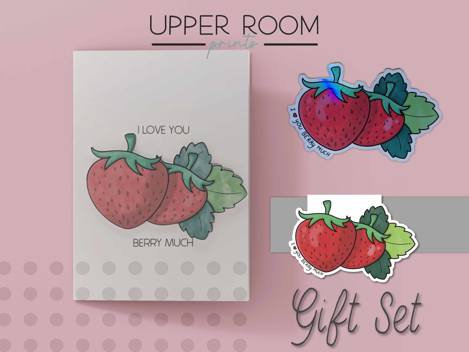I Love You Berry Much - Greeting Card Gift Set - Greeting Cards - UpperRoomPrints