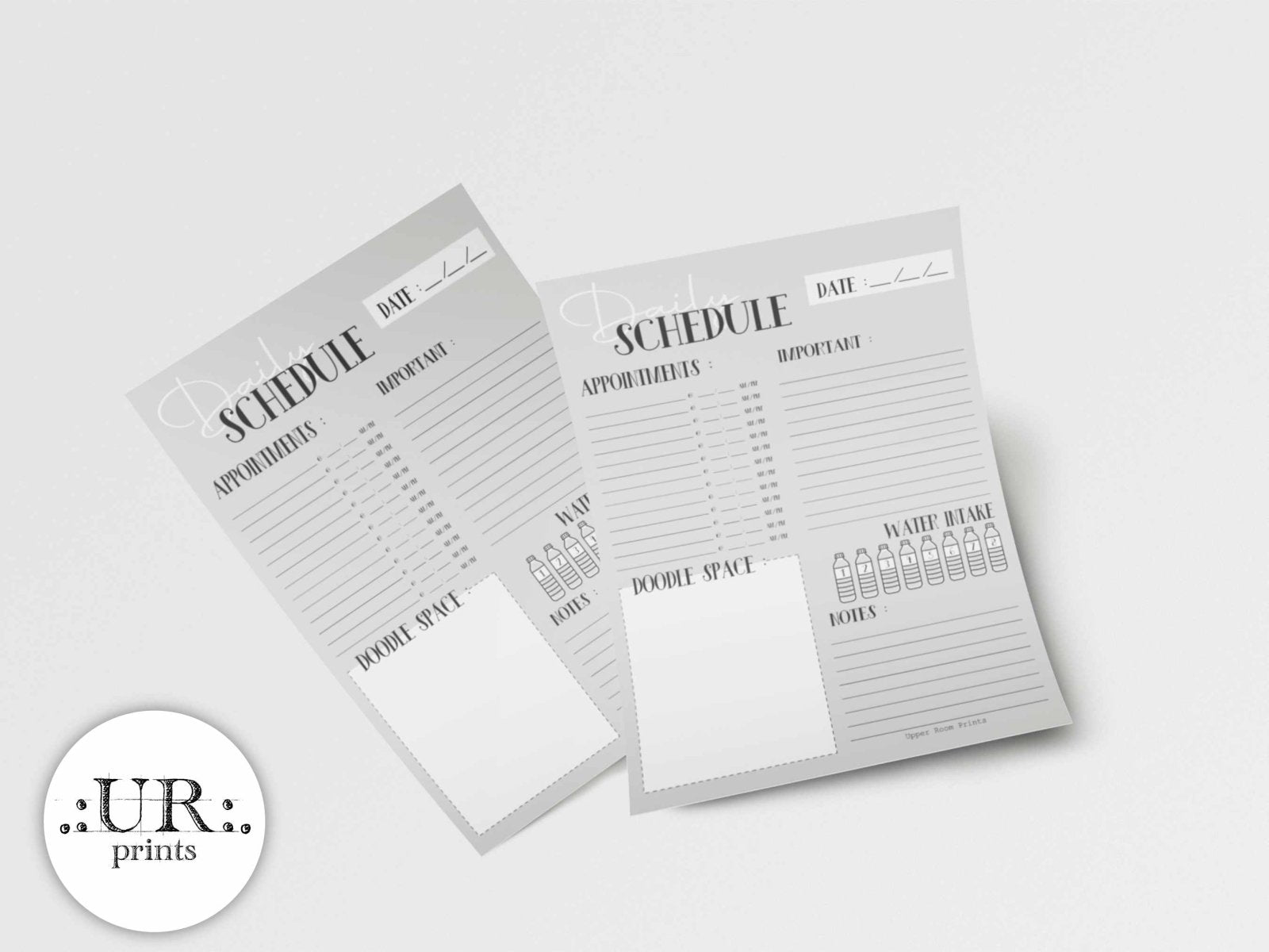 Minimalist Daily Planner Sheet - Printable - UpperRoomPrints