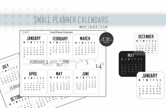 Monthly Planner Calendar Sticker Sheets - Stickers - UpperRoomPrints