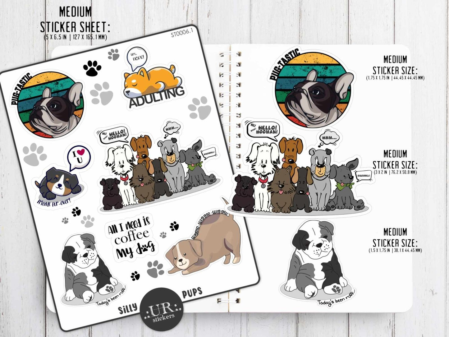 Puppy Dog Sticker Sheet - Stickers - UpperRoomPrints