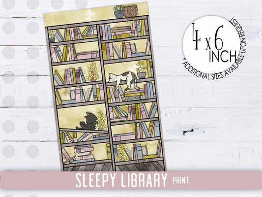 Sleepy Library Print - Prints - UpperRoomPrints