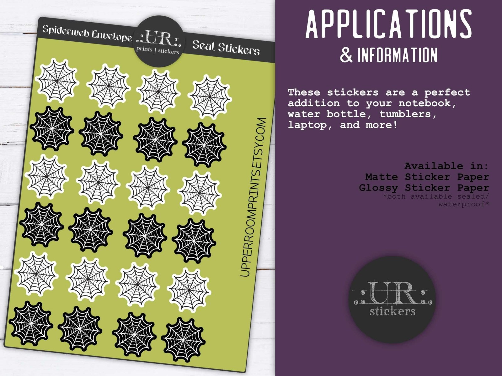 Spiderweb Envelope Seal Stickers - Stickers - UpperRoomPrints