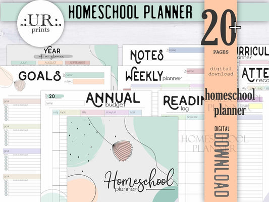 Undated Printable Homeschool Planner - Printable - UpperRoomPrints