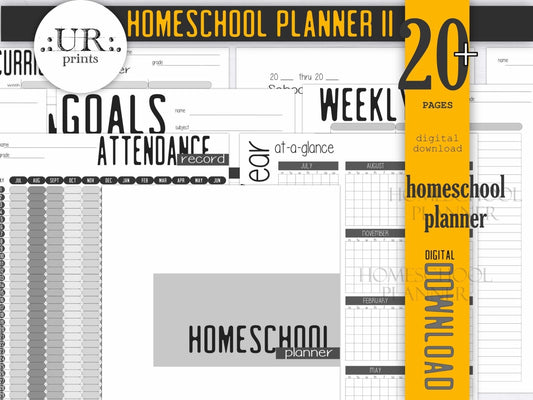Undated Printable Homeschool Planner (minimalist) - Printable - UpperRoomPrints