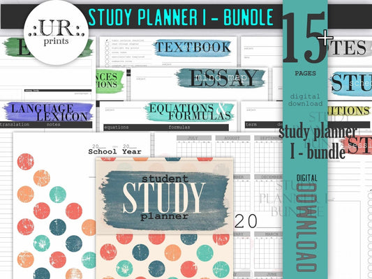 Undated Student Study Planner I - Printable - UpperRoomPrints