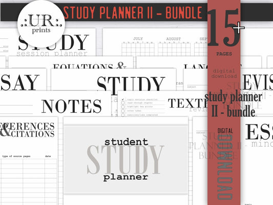 Undated Student Study Planner II - Printable - UpperRoomPrints