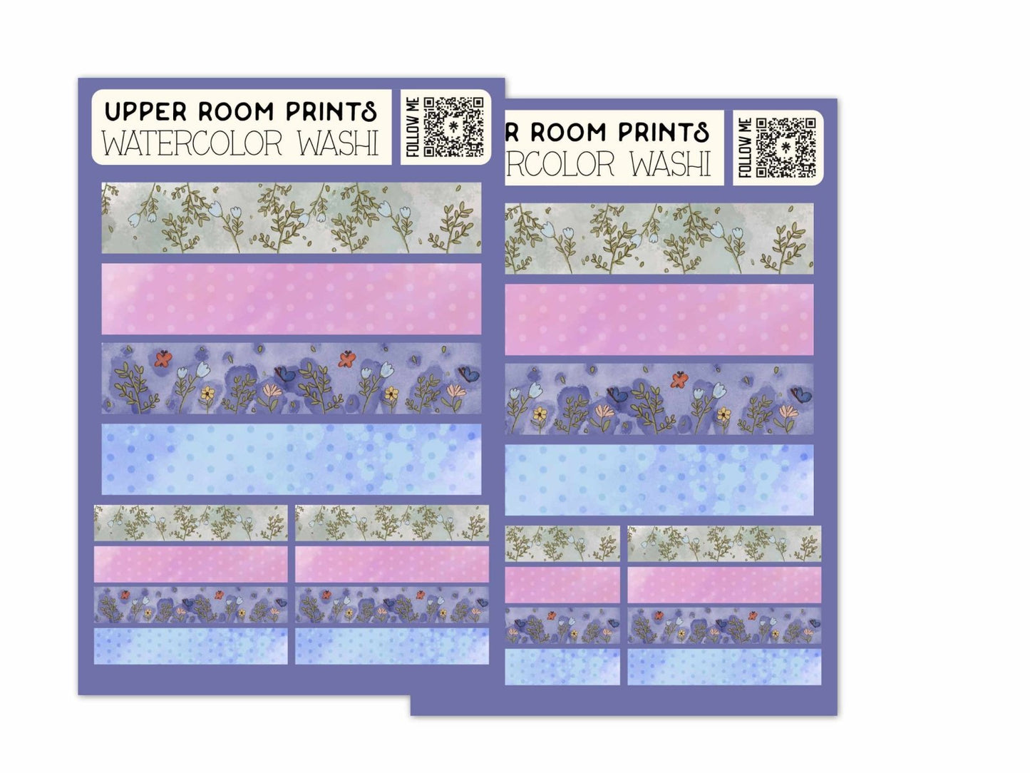 Watercolor Washi Sticker Sheet - Stickers - UpperRoomPrints