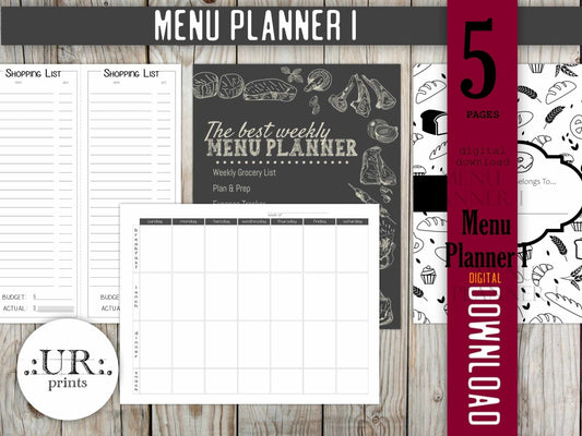 Weekly Meal Planner for a busy frugal home - Printable - UpperRoomPrints